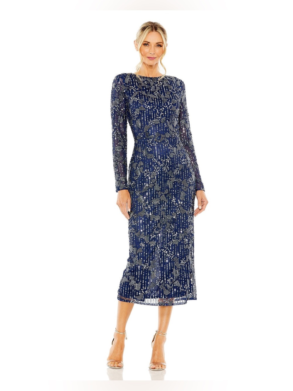 Mac Duggal
High Neck Long Sleeve Embellished Dress Size 10